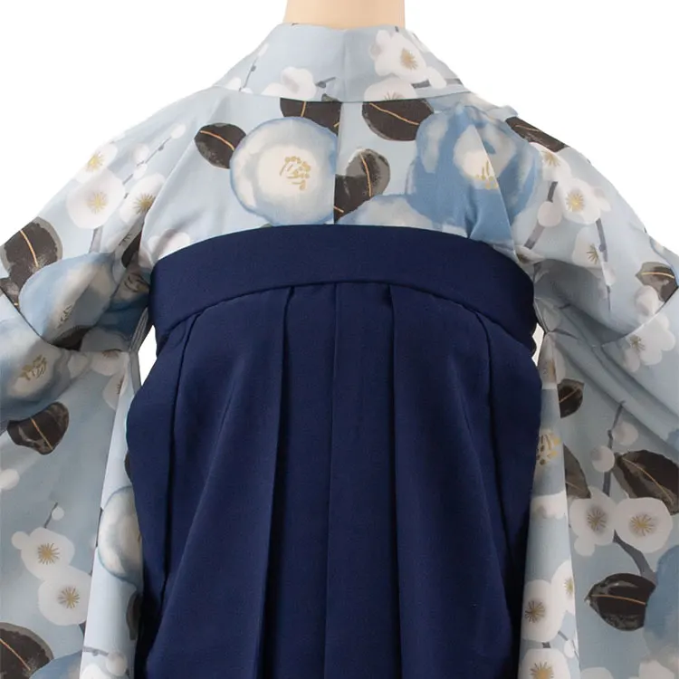 卒業袴レンタル二尺袖 スモークブルー 梅 2088