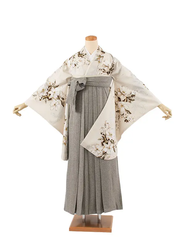 卒業袴レンタル二尺袖 クリームベージュ 2094