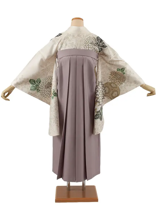 卒業袴レンタル二尺袖 アイボリー 菊 2121