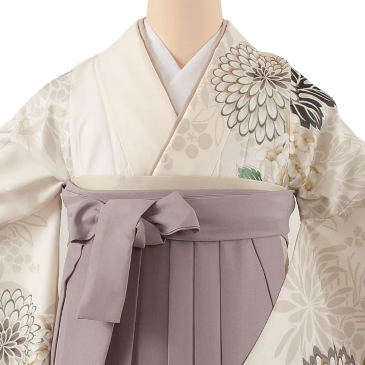 卒業袴レンタル二尺袖 アイボリー 菊 2121