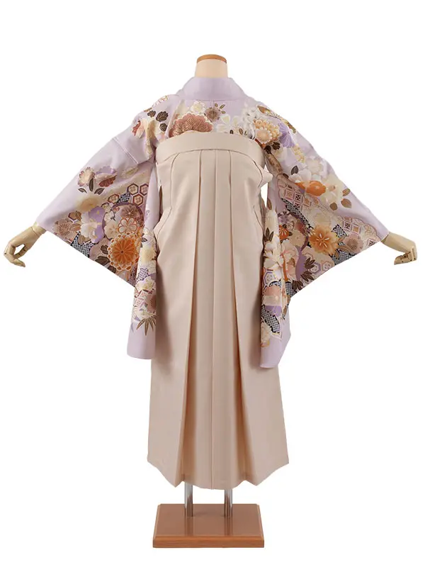 卒業袴レンタル二尺袖 薄紫 牡丹 2126