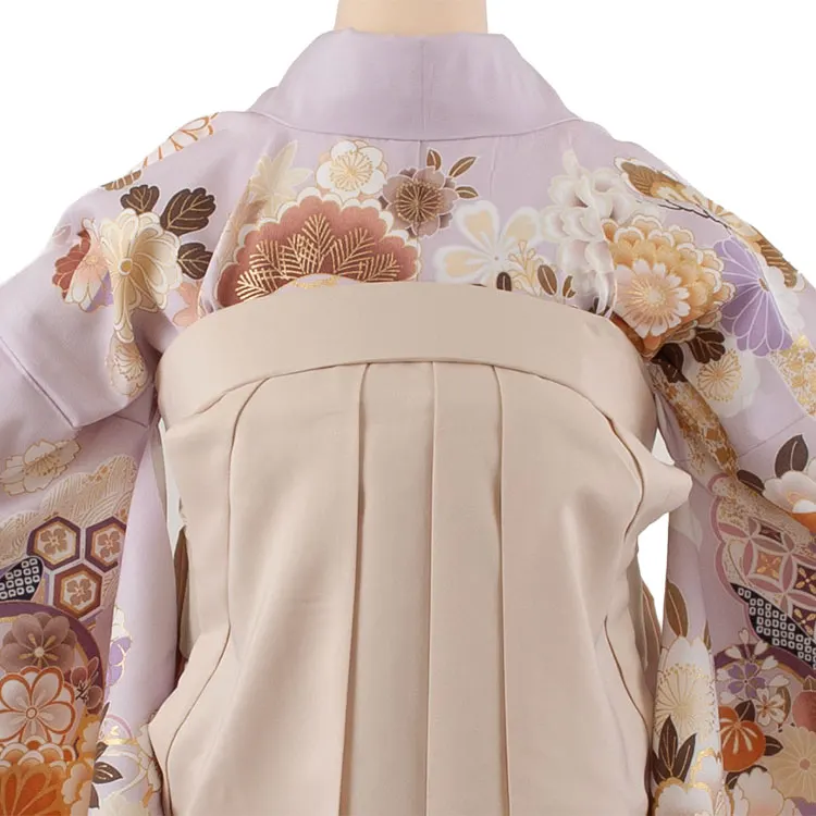 卒業袴レンタル二尺袖 薄紫 牡丹 2126