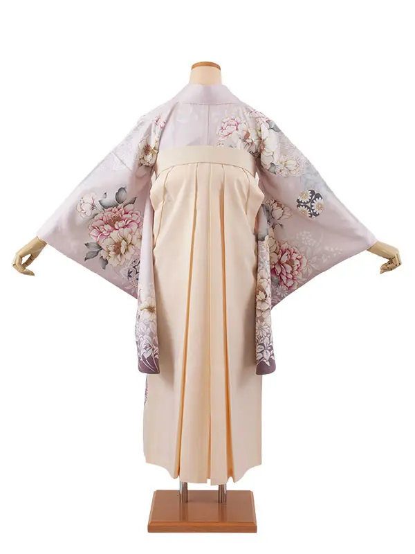 卒業袴レンタル二尺袖 薄紫 牡丹 2139