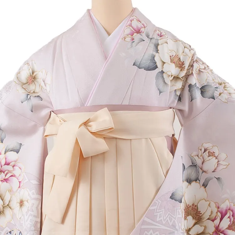 卒業袴レンタル二尺袖 薄紫 牡丹 2139