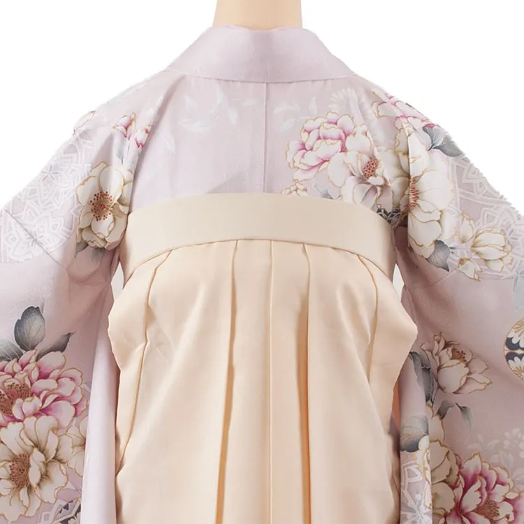 卒業袴レンタル二尺袖 薄紫 牡丹 2139