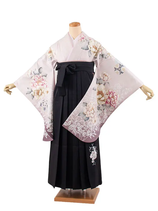 卒業袴レンタル二尺袖 薄紫 牡丹 2140