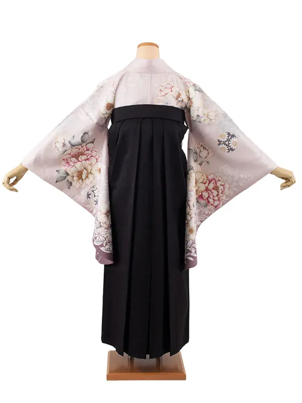 卒業袴レンタル二尺袖 薄紫 牡丹 2140