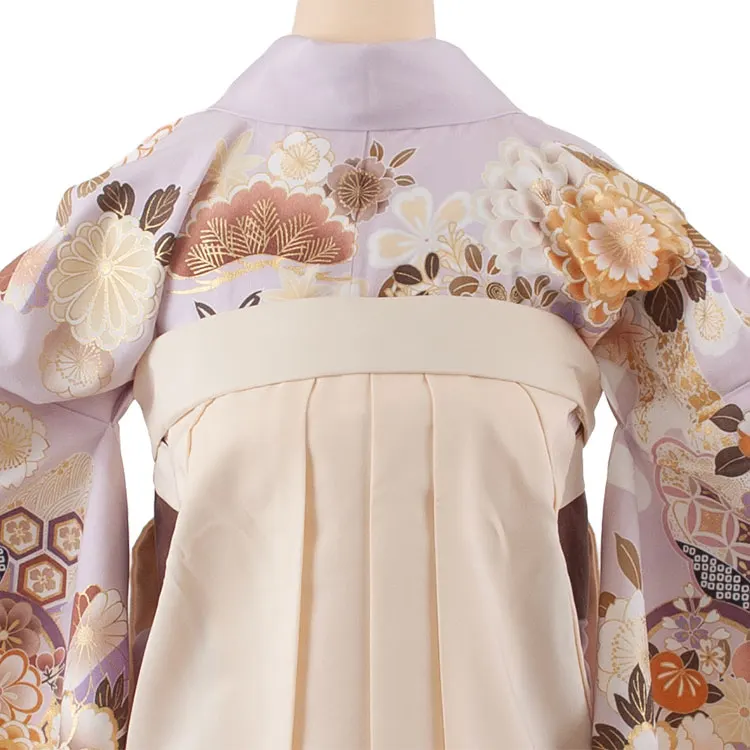 卒業袴レンタル二尺袖 薄紫 牡丹 2150