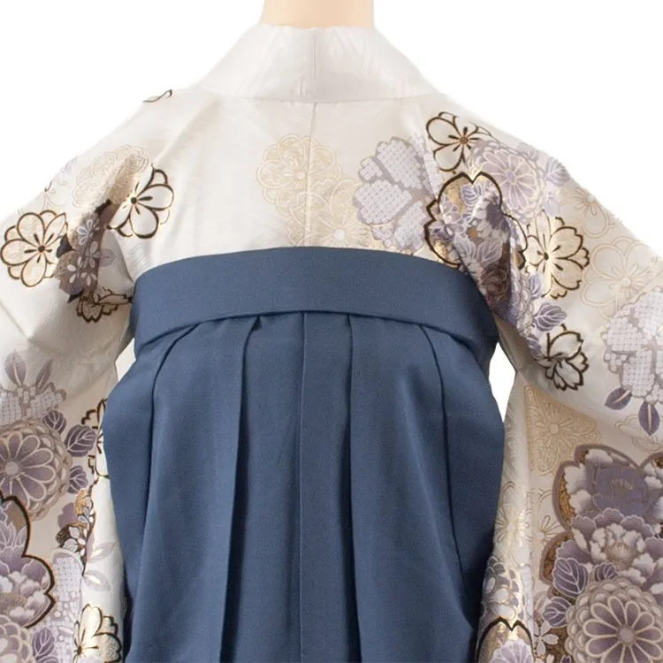 卒業袴レンタル二尺袖 オフホワイト 桜 グラデーション袴 2155