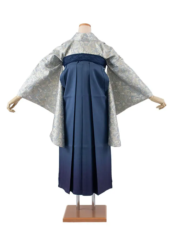 卒業袴レンタル二尺袖 ベージュ 薔薇 レース袴 2179