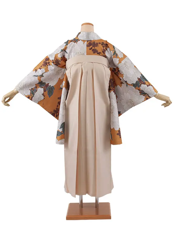 卒業袴レンタル二尺袖 向日葵色 牡丹 2180