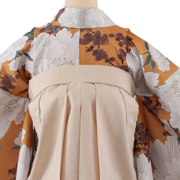 卒業袴レンタル二尺袖 向日葵色 牡丹 2180