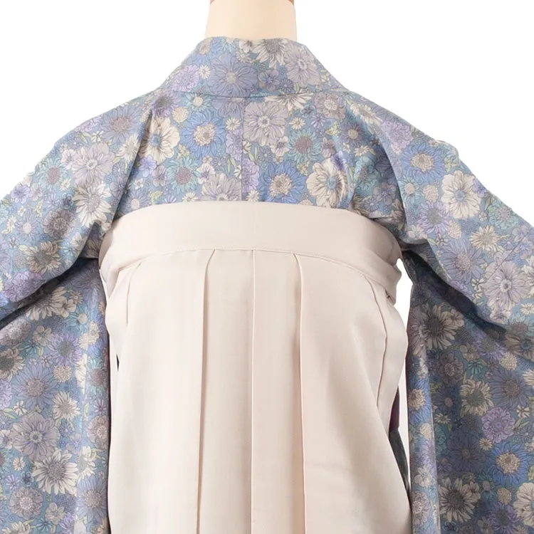 卒業袴レンタル 先生 くすみブルー 花柄 2220