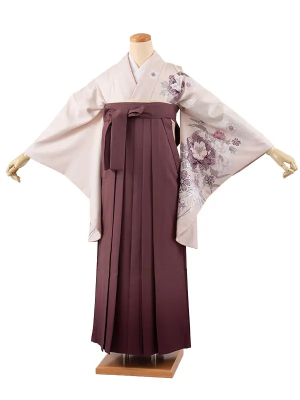 卒業袴レンタル 先生 淡ピンク 牡丹 2250