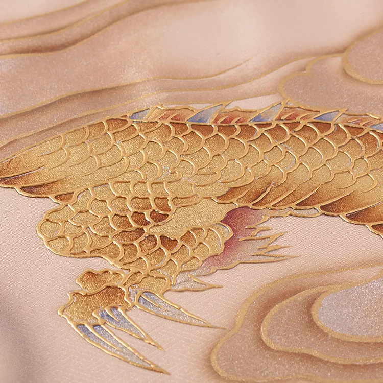 【正絹】お宮参り男の子 産着レンタル 黒地 金龍 青龍 双龍 雲流 2646