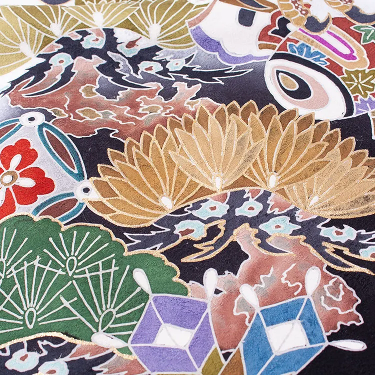 【正絹】お宮参り男の子 産着レンタル 白地 鷹に松 2650