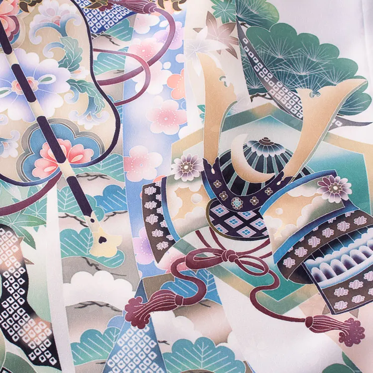 お宮参り男の子 産着レンタル オフホワイト 鷹 束ね熨斗 馬 2668