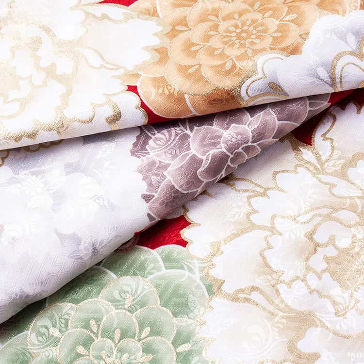 お宮参り男の子 女の子 産着レンタル 赤地 牡丹 菊 豪華 1584