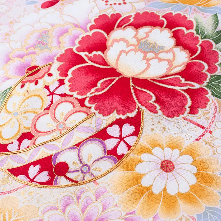 お宮参り女の子 産着レンタル ピンク 鈴牡丹 1590