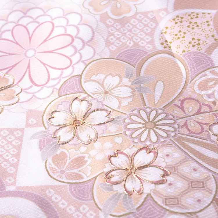 お宮参り女の子 産着レンタル 白地 ねじり梅 菊 牡丹 市松 1592