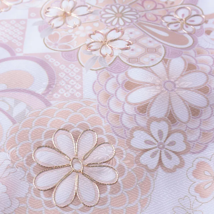 お宮参り女の子 産着レンタル 白地 ねじり梅 菊 牡丹 市松 1592