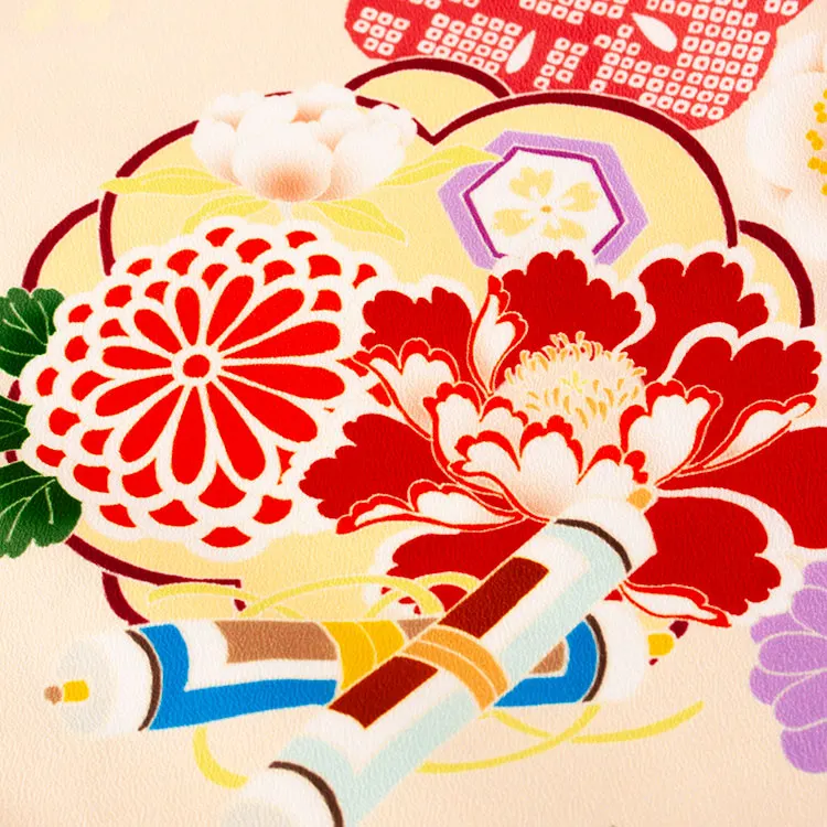 お宮参り女の子 産着レンタル ベージュ 松竹梅 牡丹 1596