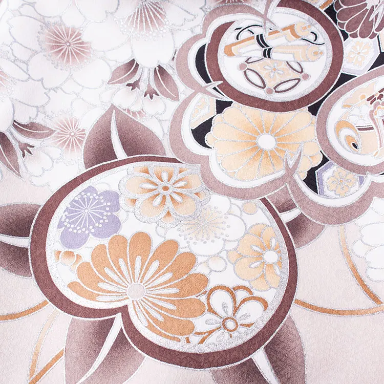 お宮参り女の子 産着レンタル くすみグレージュ 橘菊 1598