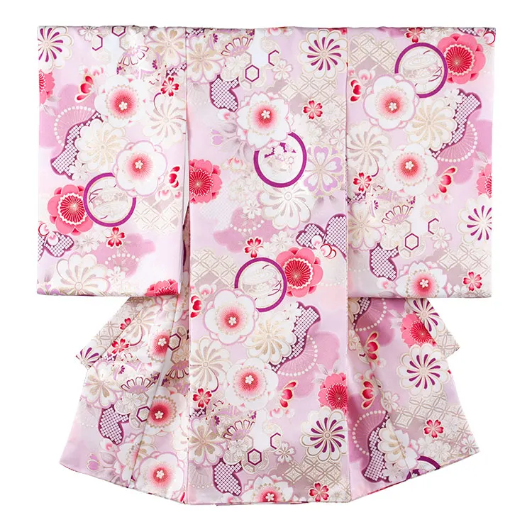 お宮参り女の子 産着レンタル ピンク ねじり梅 桜 1600