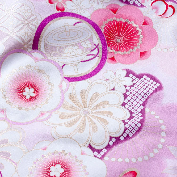 お宮参り女の子 産着レンタル ピンク ねじり梅 桜 1600