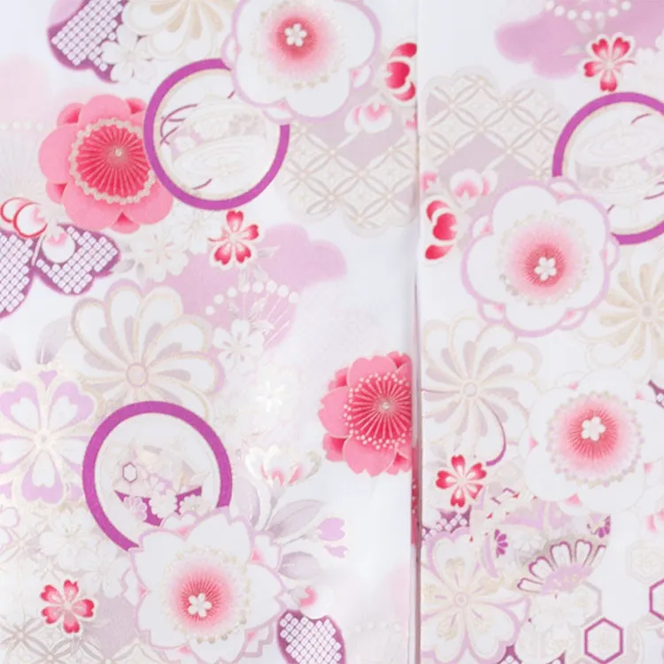 お宮参り女の子 産着レンタル 白地 ねじり梅 桜 1601