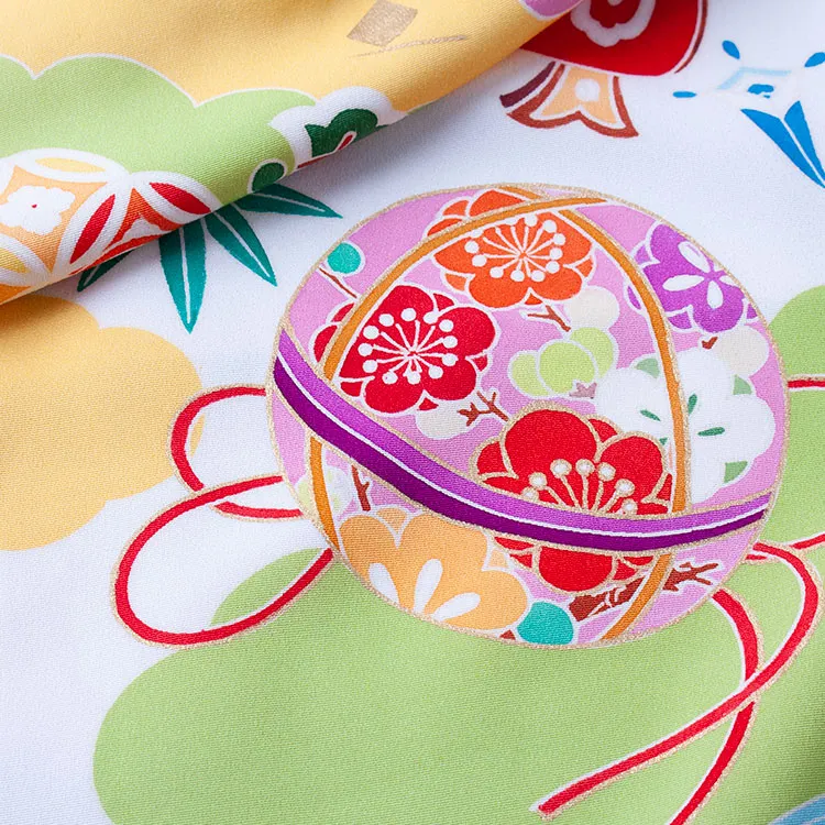 【正絹】お宮参り女の子 産着レンタル 白地 雲取り 吉祥文様 1602