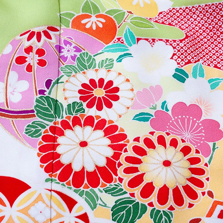 【正絹】お宮参り女の子 産着レンタル 白地 雲取り 吉祥文様 1602