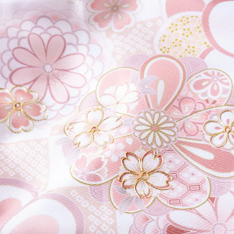 お宮参り女の子 産着レンタル 白地 ねじり梅 菊 牡丹 市松 1608