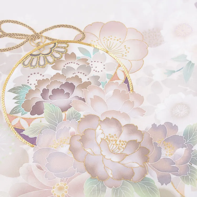 お宮参り女の子 産着レンタル 薄アイボリー 鈴鞠 桜 1610