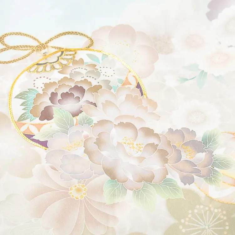 お宮参り女の子 産着レンタル ベビーブルー 鈴鞠 桜 1611