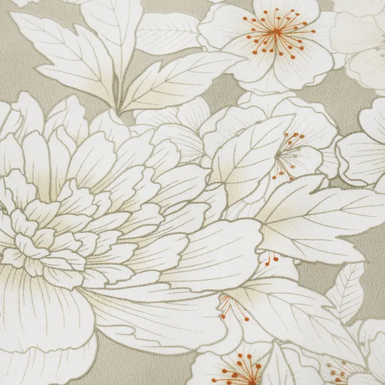 お宮参り女の子 産着レンタル グレージュ 牡丹 1615