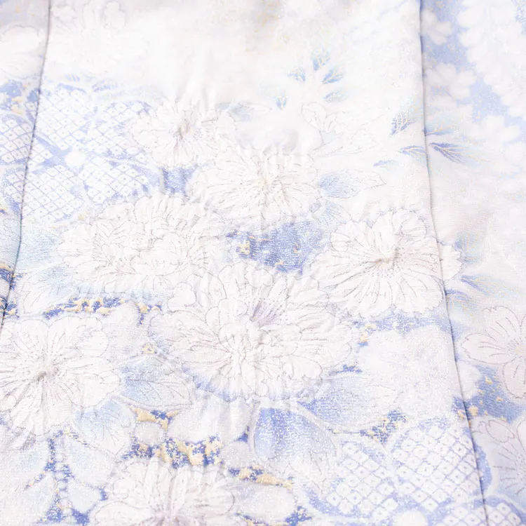 【正絹】お宮参り女の子 産着レンタル 桂由美 空色 辻が花 絞り ラメ 1618