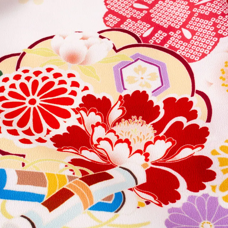 【夏用 単衣】お宮参り女の子 産着レンタル 白地 松竹梅 牡丹 2-40