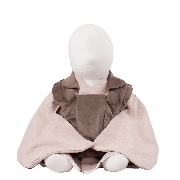 男児ベビー モカブラウン×ベージュ 二部式着物 418