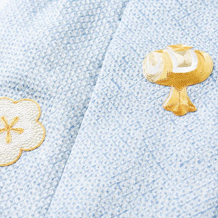 【正絹】七五三レンタル （3歳男児被布）1062 紺地 絞り 松 小槌