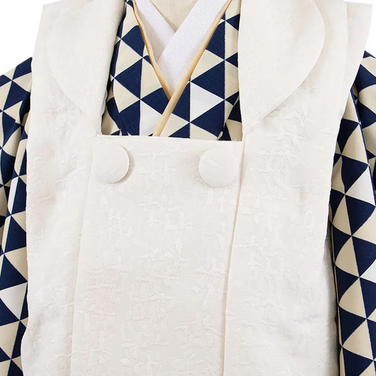 七五三レンタル （2歳男児被布）2137 アイボリー うろこ柄