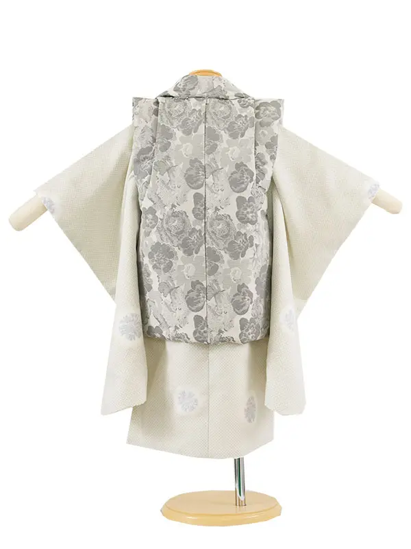 七五三レンタル （2歳男児被布）2138 グレー 花柄