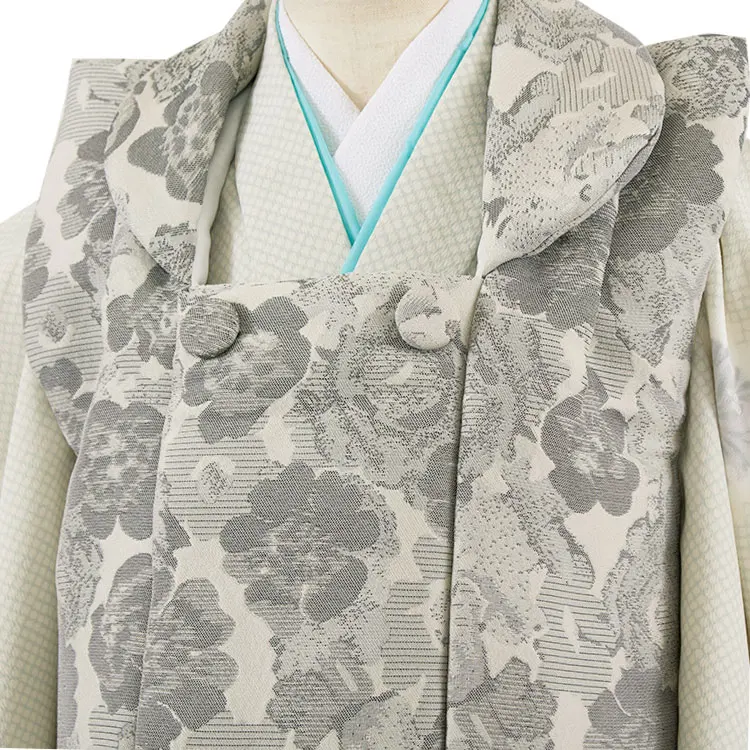 七五三レンタル （2歳男児被布）2138 グレー 花柄