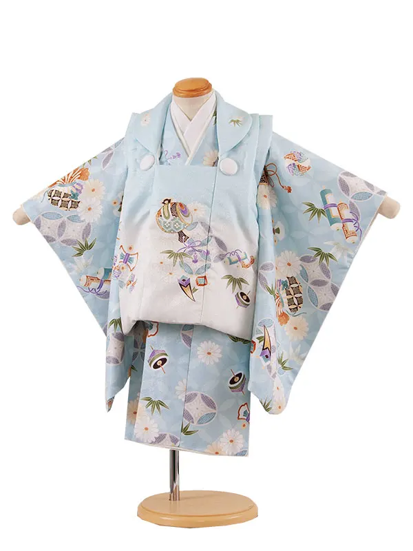 七五三レンタル （2歳男児被布）2150 パステルブルー 七宝 宝尽くし