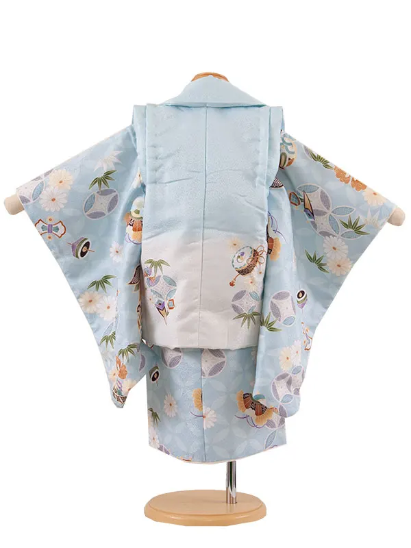 七五三レンタル （2歳男児被布）2150 パステルブルー 七宝 宝尽くし