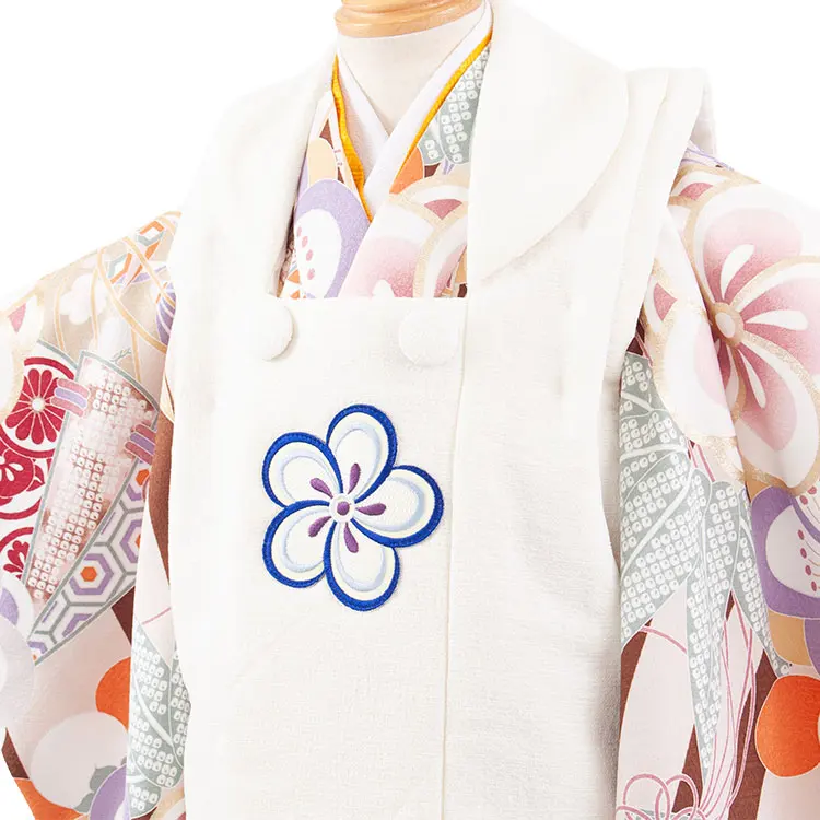 七五三レンタル （2歳男児被布）2163 アイボリー×モカベージュ ねじり梅