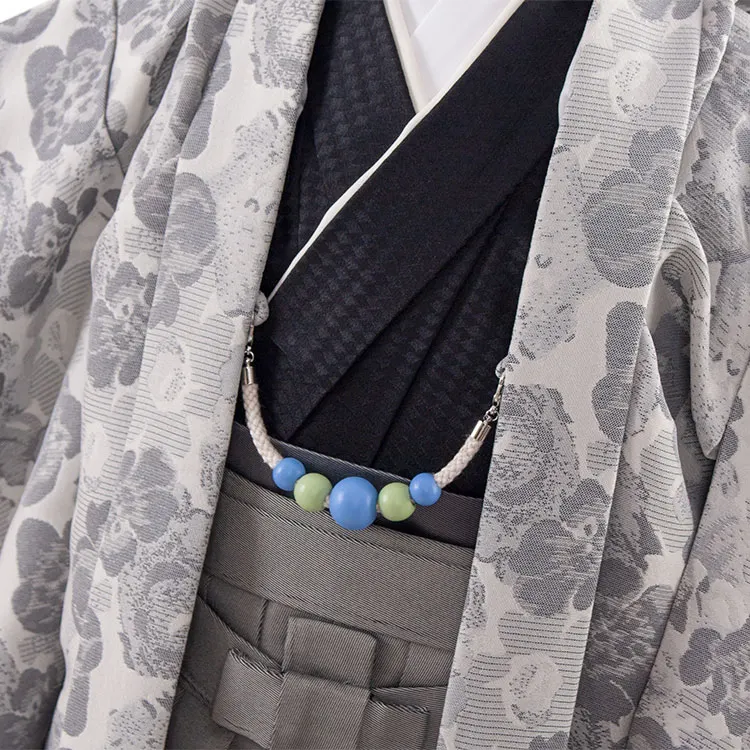 かんたん七五三（3歳.4歳男袴）3228 グレー地 洋花