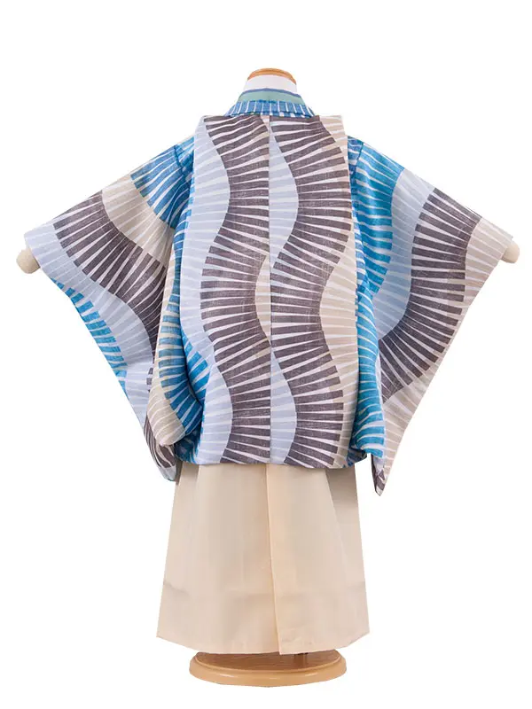 かんたん七五三 （3歳,4歳男袴）3291 波模様