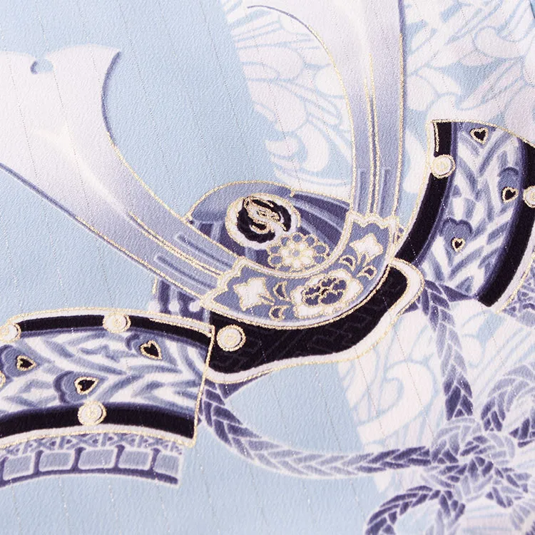 かんたん七五三 （3歳,4歳男袴）3293 ジャパンスタイル 空色 鷹に兜 乱菊