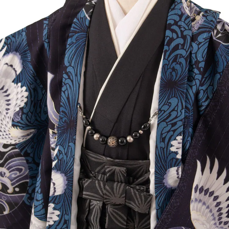 かんたん七五三 （3歳男袴）3294 JAPAN STYLE 紺地 鷹に乱菊